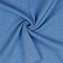 Steppstoff Jersey kleine Rauten - hellblau meliert