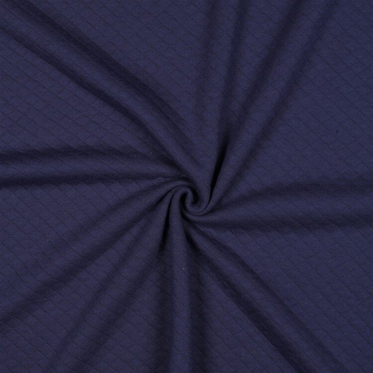 Steppstoff Jersey kleine Rauten - dunkelblau