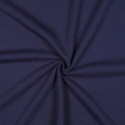 Steppstoff Jersey kleine Rauten - dunkelblau