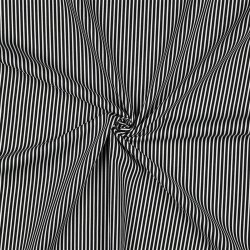Baumwollpopeline Streifen - schwarz