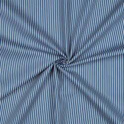 Baumwollpopeline Streifen - jeansblau