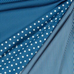 Baumwollpopeline Streifen - jeansblau