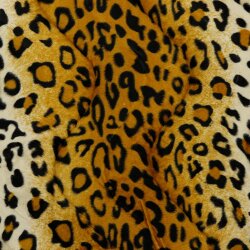Tierfellimitat Leopard - weiss/hellbraun