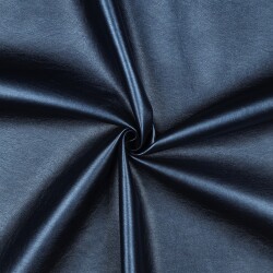 Kunstleder Metallik-Glanz - stahlblau metallic