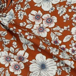 Viskosestoff Blumen - steinrot