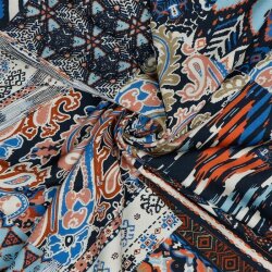 Viskosestoff Digital ETHNIC PATCH - creme