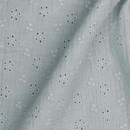 Musselin Bestickt - grau