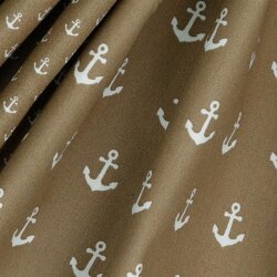 Baumwollpopeline Anker - taupe