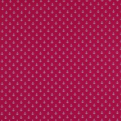 Baumwollpopeline kleine Anker - pink