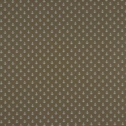 Baumwollpopeline kleine Anker - taupe