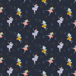 Baumwollpopeline Organic MAGICAL NIGHT - dunkelblau