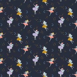 Baumwollpopeline Organic MAGICAL NIGHT - dunkelblau