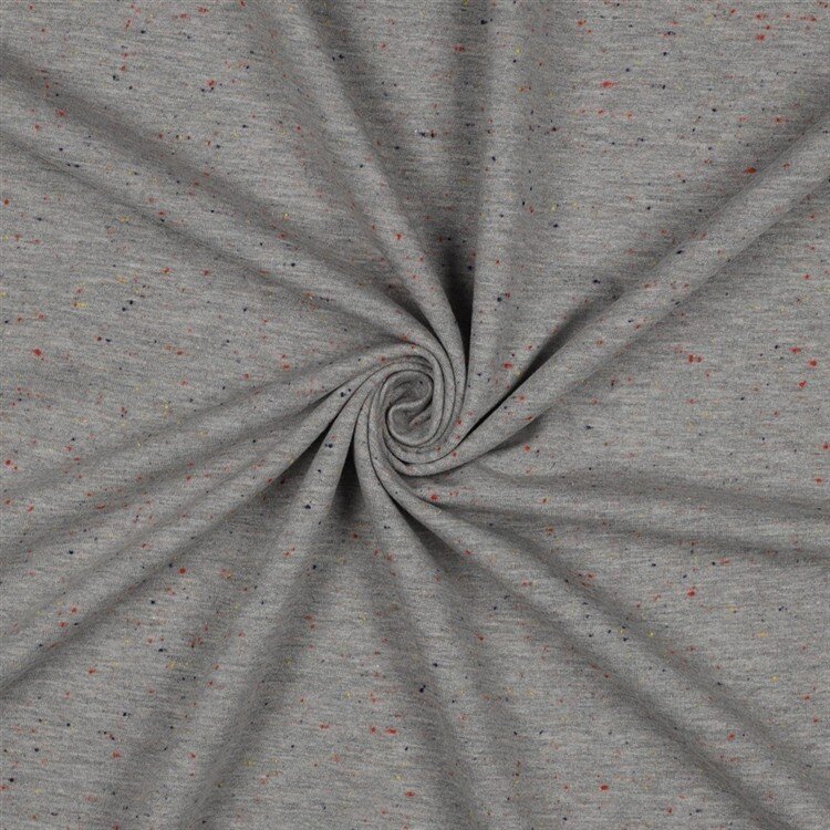 Wintersweat bunte Sprenkel - hellgrau meliert