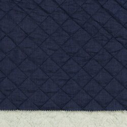 Steppstoff Jeans und Teddy - indigoblau