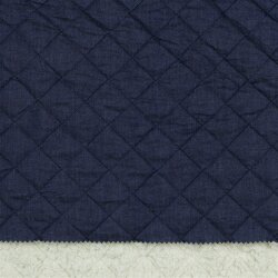 Steppstoff Jeans und Teddy - indigoblau