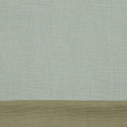 Doppelseitiger Musselin Organic - nilblau/taupe
