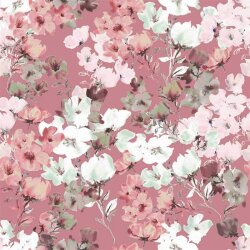 Baumwolljersey Organic Blütenpracht - perlrosa