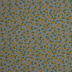 LeinenJersey kleine Blumen - grau