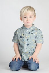 Baumwollpopeline Digital Weltraum - weiß