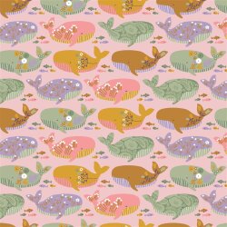 Baumwollpopeline Organic BEAUTIFUL WHALE - hellrosa