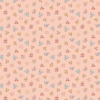 Baumwollpopeline Organic kleine Blumen - helllachs