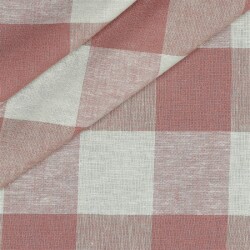 Viskose Leinen YARN DYED CHECK - altrosa