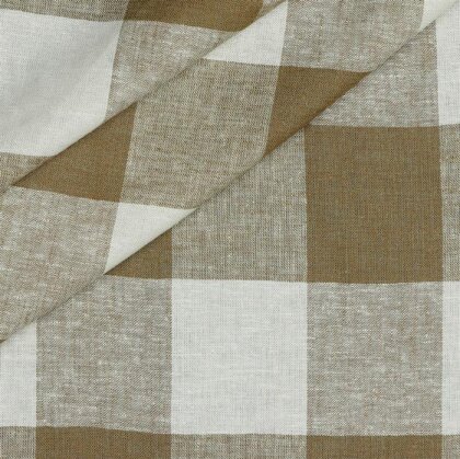 Viskose Leinen YARN DYED CHECK - hellbraun