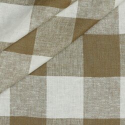 Viskose Leinen YARN DYED CHECK - hellbraun