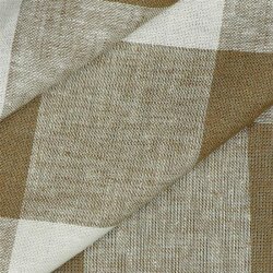 Viskose Leinen YARN DYED CHECK - hellbraun