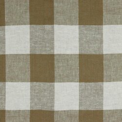 Viskose Leinen YARN DYED CHECK - hellbraun