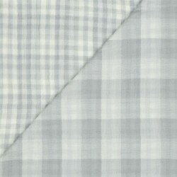 Doppelseitiger Musselin CHECKS - grau