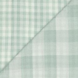 Doppelseitiger Musselin CHECKS - nilblau