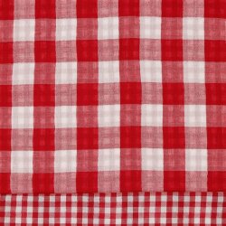 Doppelseitiger Musselin CHECKS - rot
