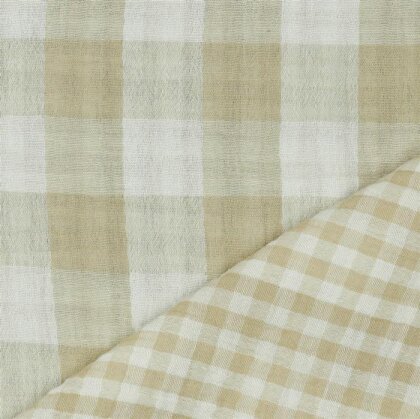 Doppelseitiger Musselin CHECKS - beige