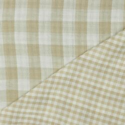 Doppelseitiger Musselin CHECKS - beige