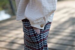 Musselin feine Glitzerpunkte - kirsche