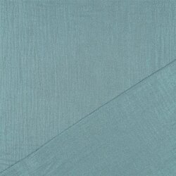 Musselin feine Glitzerpunkte - nilblau