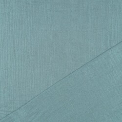 Musselin feine Glitzerpunkte - nilblau