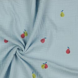 Musselin Birnen - hellblau