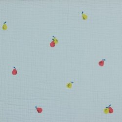 Musselin Birnen - hellblau