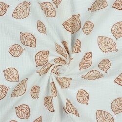 Musselin Monstera Blätter - weiss