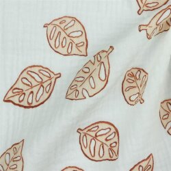 Musselin Monstera Blätter - weiss