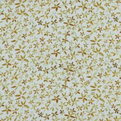 Musselin Digital Blumen - weiss/cognak