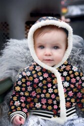 Alpenfleece Blumen - weiss