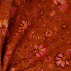 Musselin Digital Paisley - dunkelorange