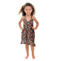 Musselin Digital Blumen - taupe