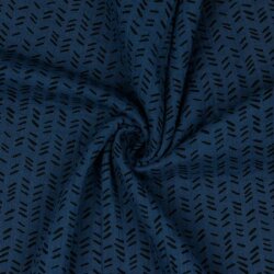 Musselin Streifen - jeansblau