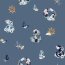 Canvas Digital maritime Blumenranken - jeansblau