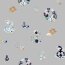 Canvas Digital maritime Blumenranken - lichtgrau