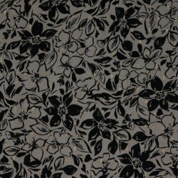 Viskose Lurex Blumen - taupe